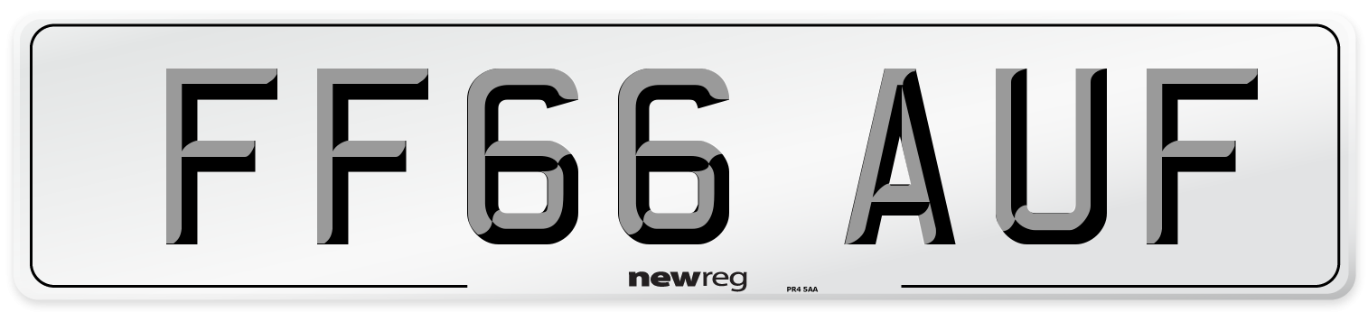 FF66 AUF Number Plate from New Reg